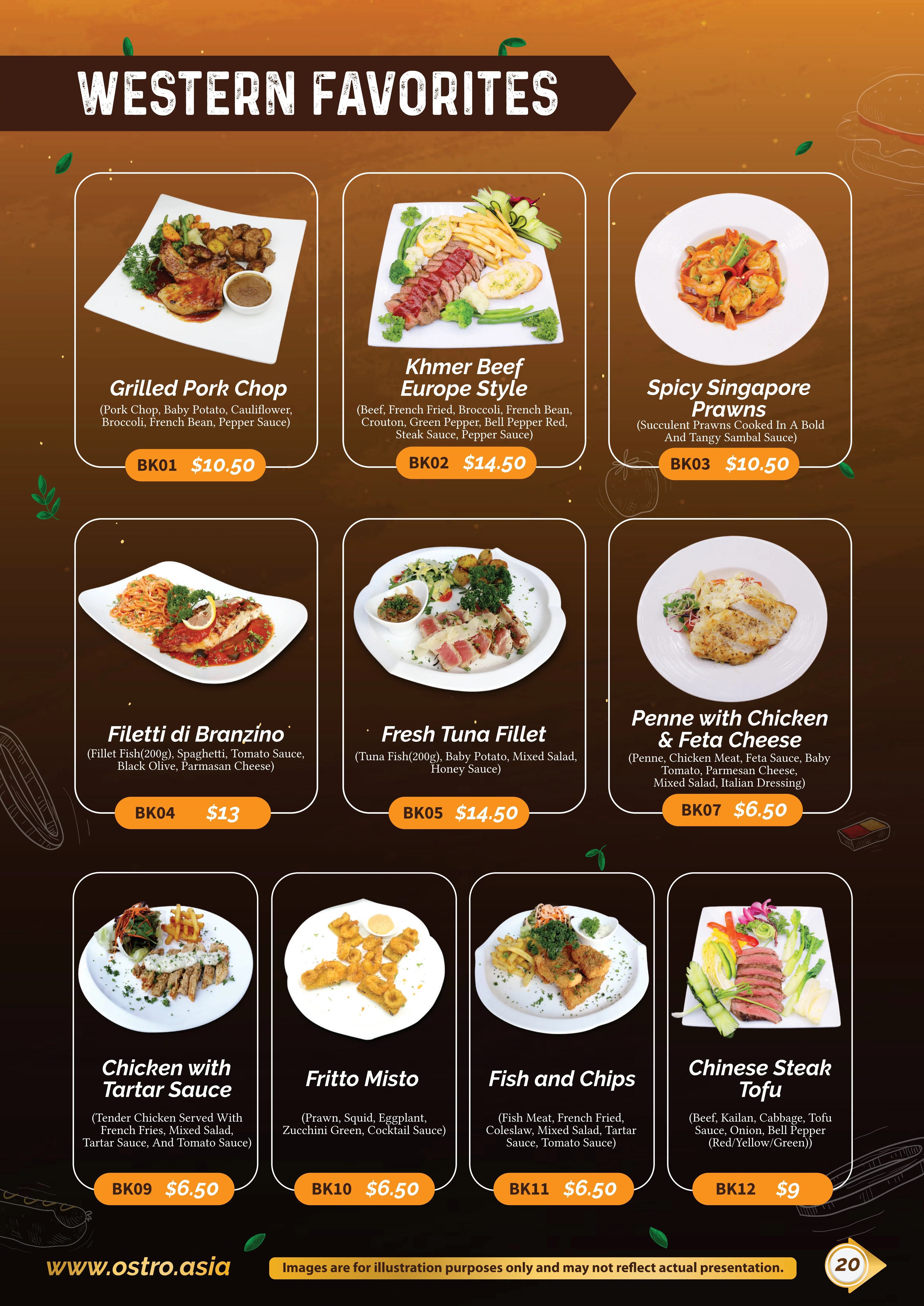 Asian Main Courses Menu 2